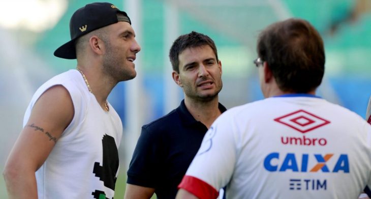 Fernandão visita treino do Bahia na Fonte Nova (Foto: Felipe Oliveira / Divulgação / E.C. Bahia)
