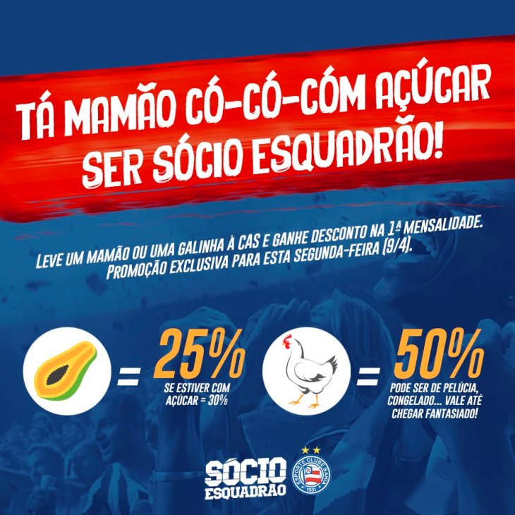 Promoção do Sócio Esquadrão faz piada com o rival (Foto: Reprodução/Twitter)